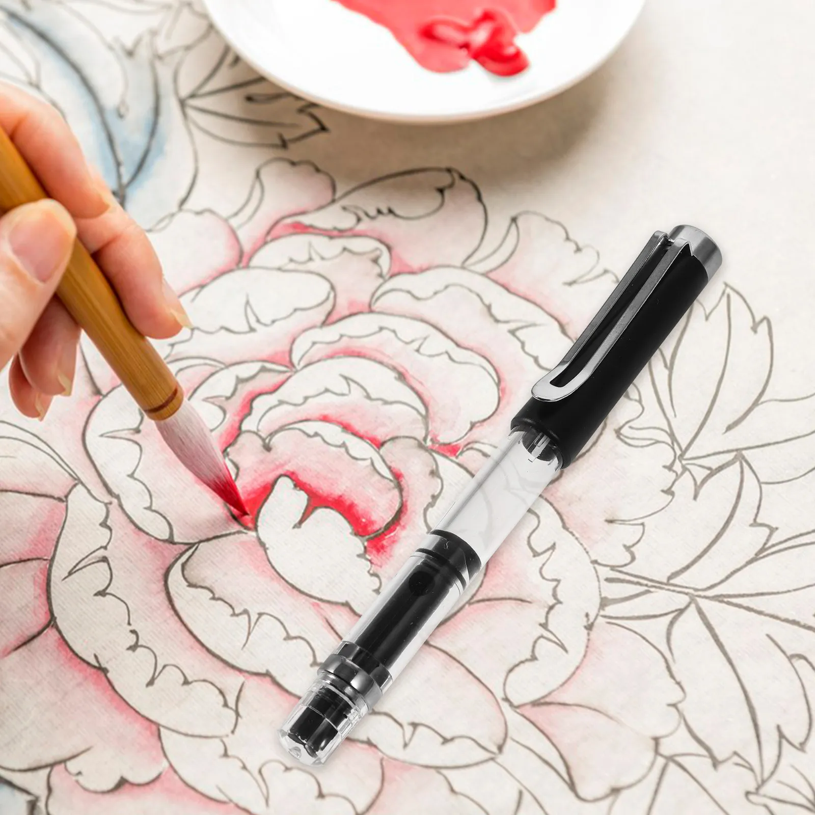 

3Pcs Chinese Brush Pen Piston Filled Fountain Style Flexible Tip Calligraphy Fountain Pen for Ink Drawing Painting Sketching