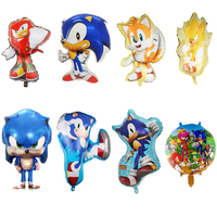 Sonic Anime Figure Foil Balloon Round Knuckles Tails Character Shape Children Party Festive Decoration Cute Toys Birthday Gifts