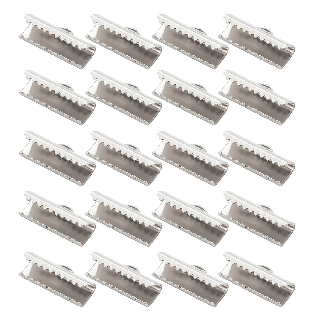 100 Pcs Clip Strap Shoelace End Stopper Stainless Steel Jewelry Making Findings