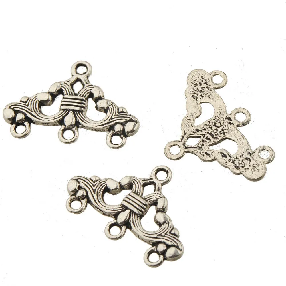 

Connector Charms For Jewelry Making Multilayer Triangle Alloy Silver Plated 50pcs/lot DIY Handicrafts Bracelet Earrings Findings