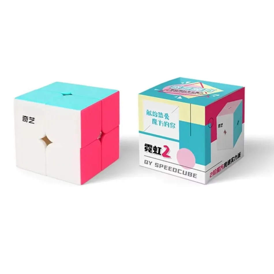 Qiyi النيون الطبعة المكعب السحري Qidi 2x2 ووريورز 3x3 سرعة مكعب أوراق القيقب lvy التعليم لعبة للأطفال Cubo Magico لغز لعبة