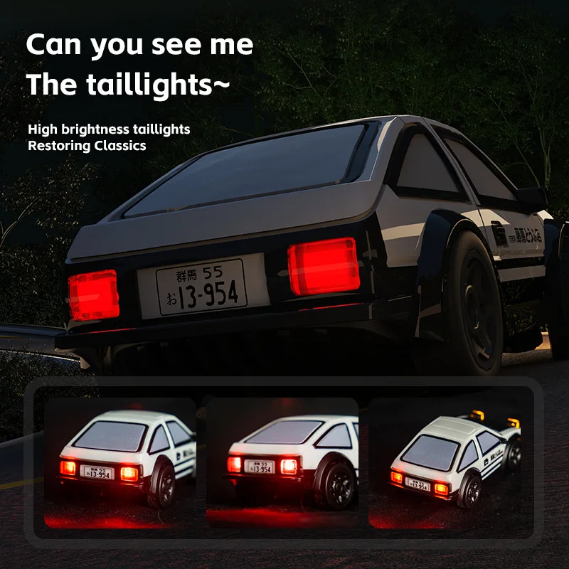 AE86 Remote Control Car 1:64 Mini 2.4G Racing GTR Drift Car Light Electric Nostalgic Children's Toy Car Gift view 3