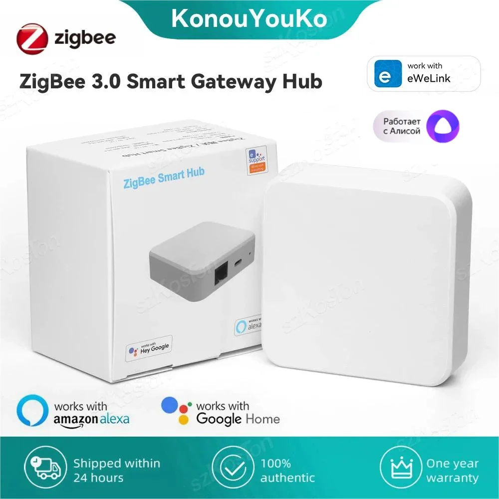 Smart Zigbee 3.0 Wired Gateway Hub RJ45 Ethernet Bridge Works with eWelink APP Devices Home Assitant Alexa Google Alice