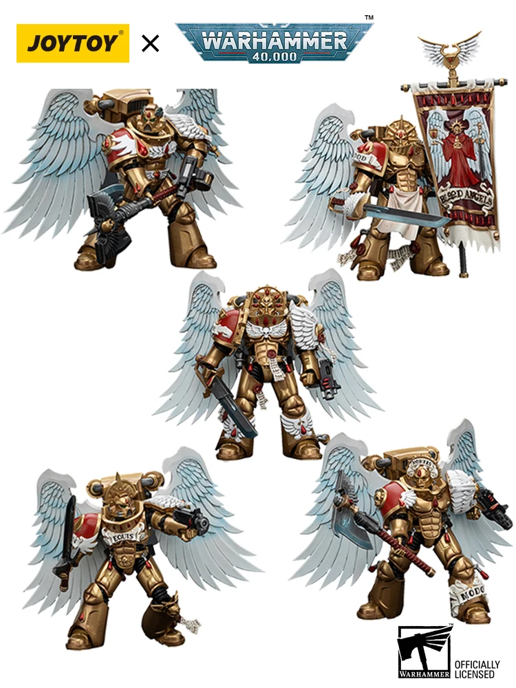 YTOY Warhammer Chain Action Figure, Anime Military Model, Collection Toy Gift, 5PCs, 40K, 1/18 Blood Angels, Sanguinary Guard