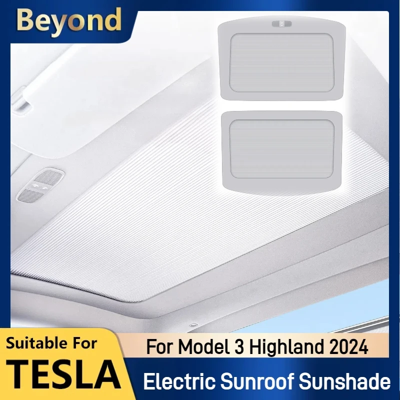 

Electric Sunroof Sunshade For Tesla Model 3 Highland 2024 Retractable Car Sunroof Shade Front Rear Skylight Auto Accessories