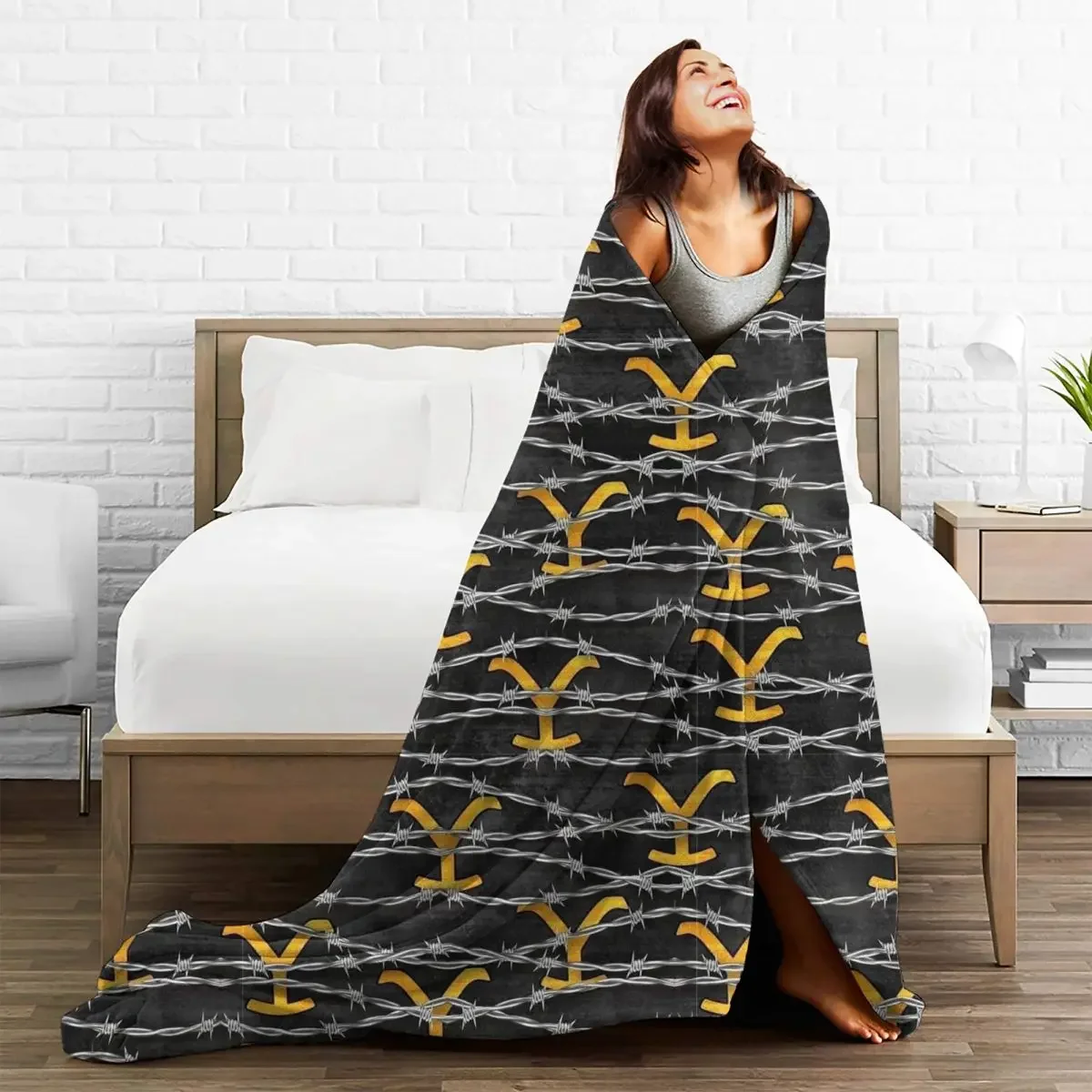 

Baby Blankets Yellowstone Dutton Ranch Plaid Velvet Printed Tv Show Series Throw Lightweight Blanket for Home Car Bedding Throws