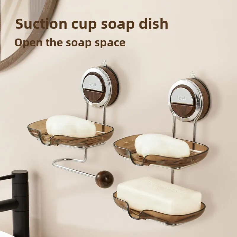 Medieval style suction cup, soap box, no punching, wall-mounted rack, bathroom, toilet drain storage rack, soap box.