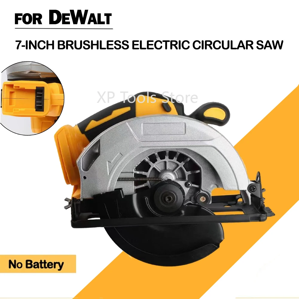 For Dewalt 18V Battery 7 Inch Brushless Electric Circular Saw Cordless High Power Board Cutting Machine Woodworking Power Tools