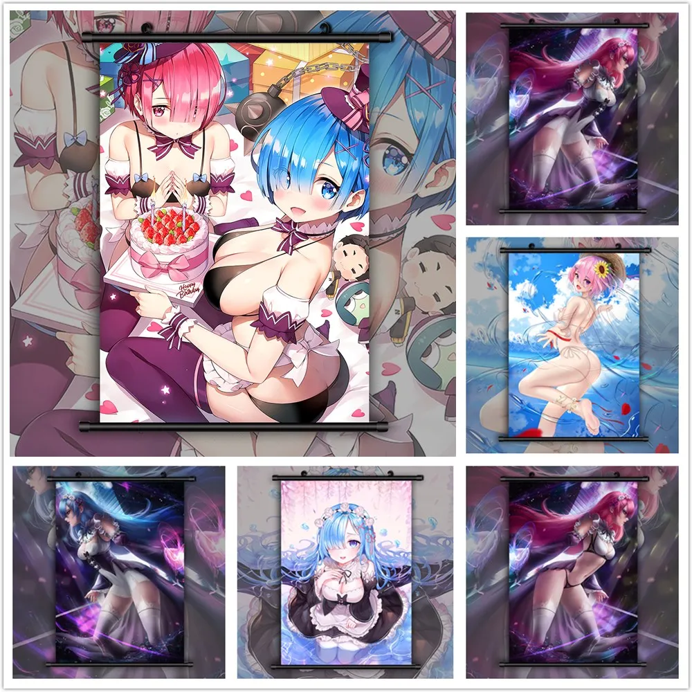 5d DIY Diamond Painting Re-Zero Ram Rem HD Anime Cross Stitch Kit Diamond Embroidery Diamond Mosaic Home Decor Diamond Art