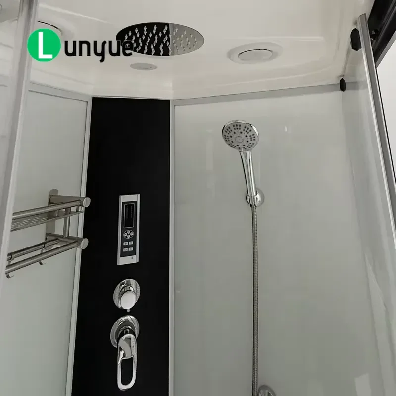 Square Glass Folding Sliding Door Shower Enclosure with Frame Base Integrated Bathroom Cabin for Hotel Home Waterproof Easy