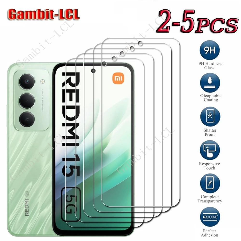 Verre trempé HD 9H, 2 à 5 pièces, pour Xiaomi Redmi 15 5G 4G ON XiaomiRedmi15 Redmi15, Film de Protection d'écran 6.9 pouces