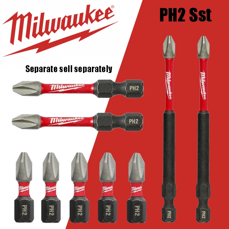 Milwaukee PH2 57/89/25MM Impact Type Bit High Speed steel Wear Resistance Separate Sell Separately Power Tool Accessories