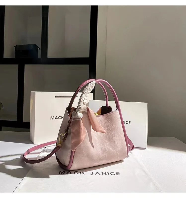 High Quality Large Capacity Textured Leather Bucket Bag Women\'s Handbag Lady Purse Shoulder Messsenger Bag Female Casual Bag