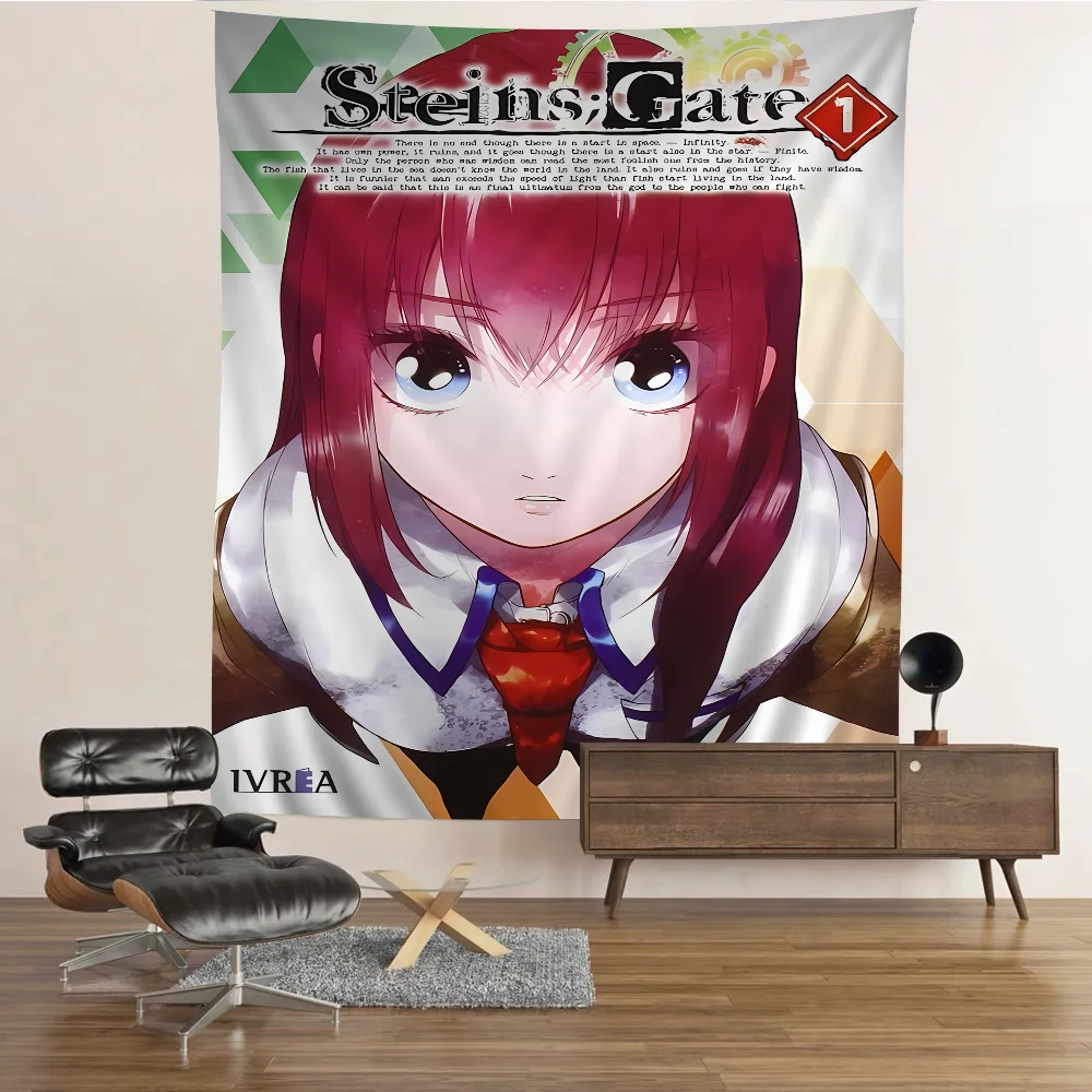 Steins Gate Hanging Bohemian Tapestry Hanging Tarot Hippie Wall Rugs Dorm Japanese Tapestry