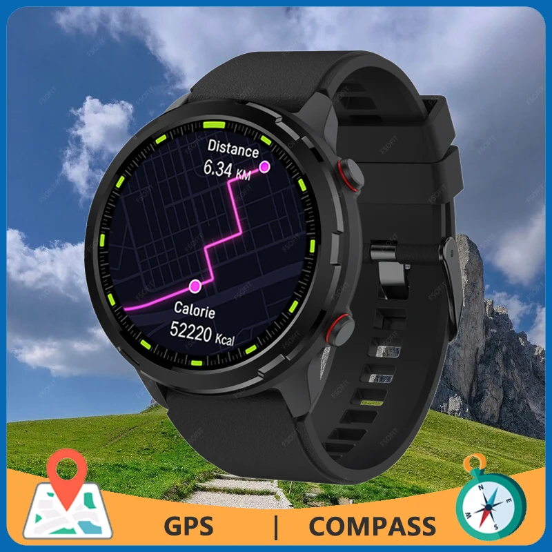 GPS Positioning Compass Smartwatch Outdoor Sports Health Fitness Detection IP68 Waterproof Multi-sport Music Control Smart Watch