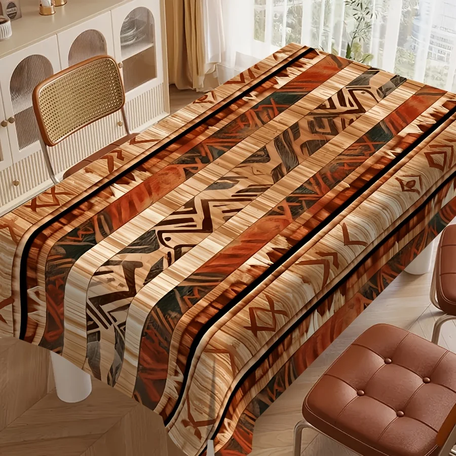 JIT 2d flat printing vintage brown African ethnic tribe-style table