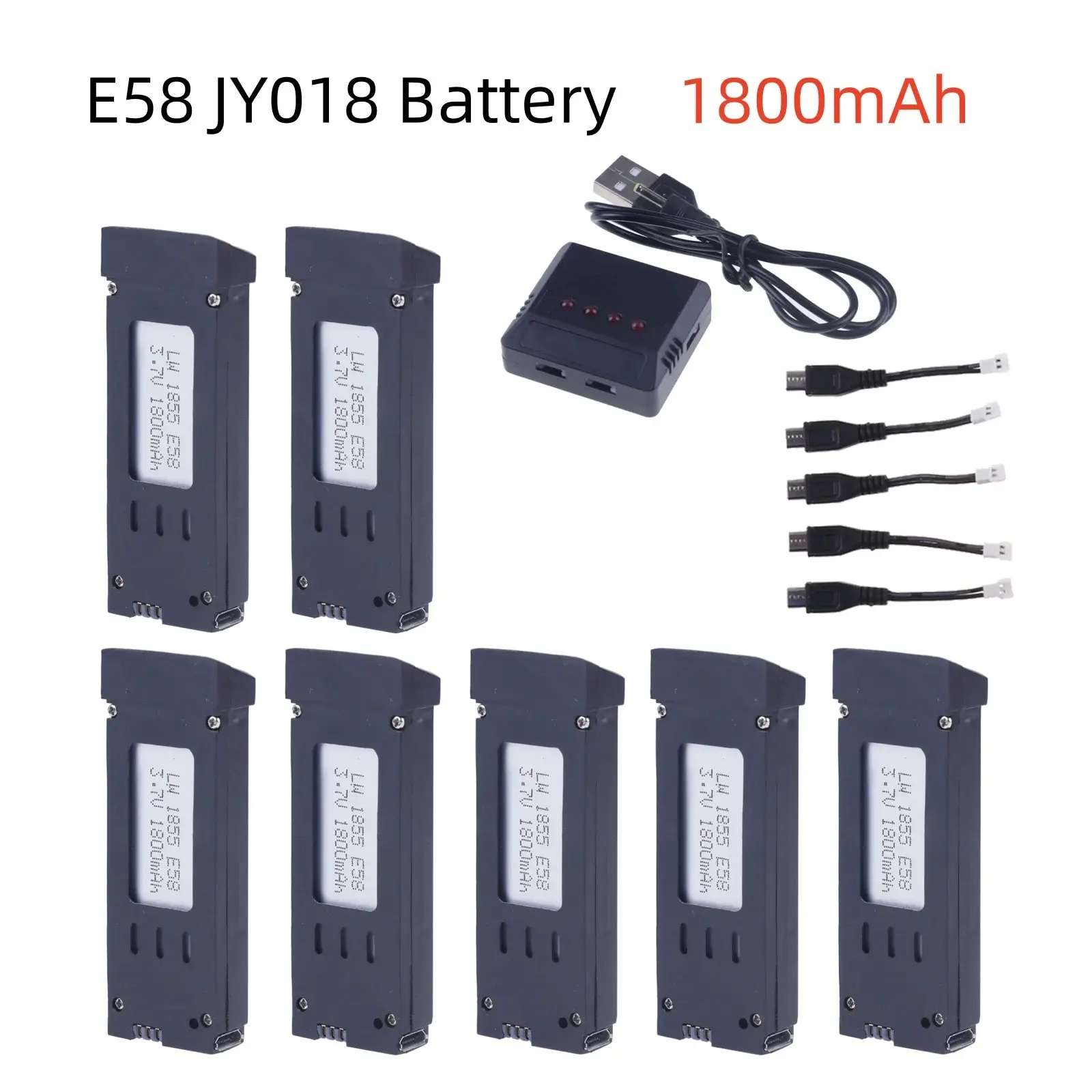 Batería de litio de 3,7 V, 1800mAh, Compatible con Eachine E58, S168, JY019, JD19, piezas de repuesto para cuadricóptero