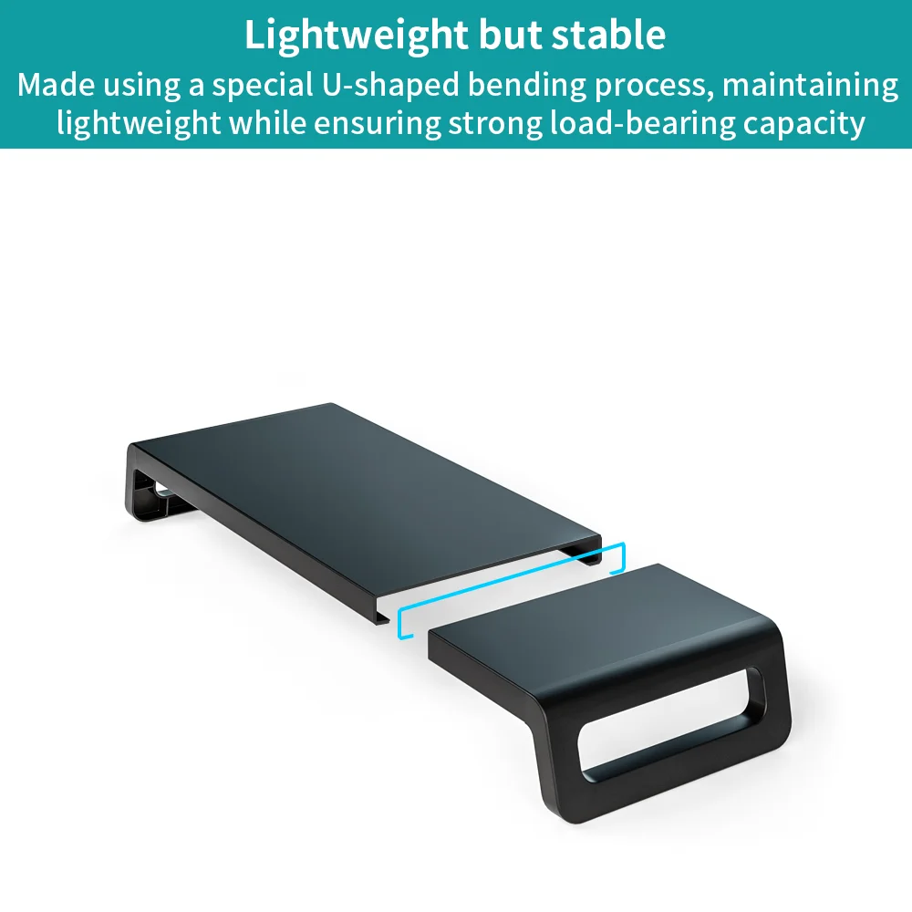 Imagem -06 - Suporte Universal Monitor Stand Riser Metal e Abs Suporte Plástico pc Computer Screen Holder Desktop Organizer