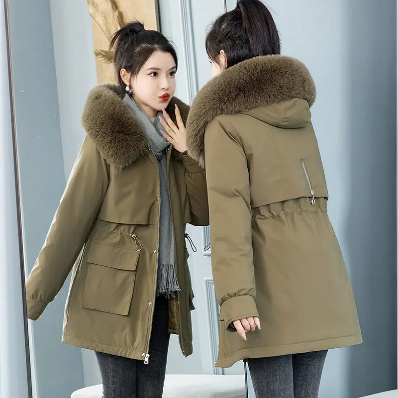 Casaco de algodão feminino, jaqueta de inverno, Parkas mais finas femininas, Outwear de intensificação, Shitsuke Overcoat, faça alguém olhar, novo, 2023