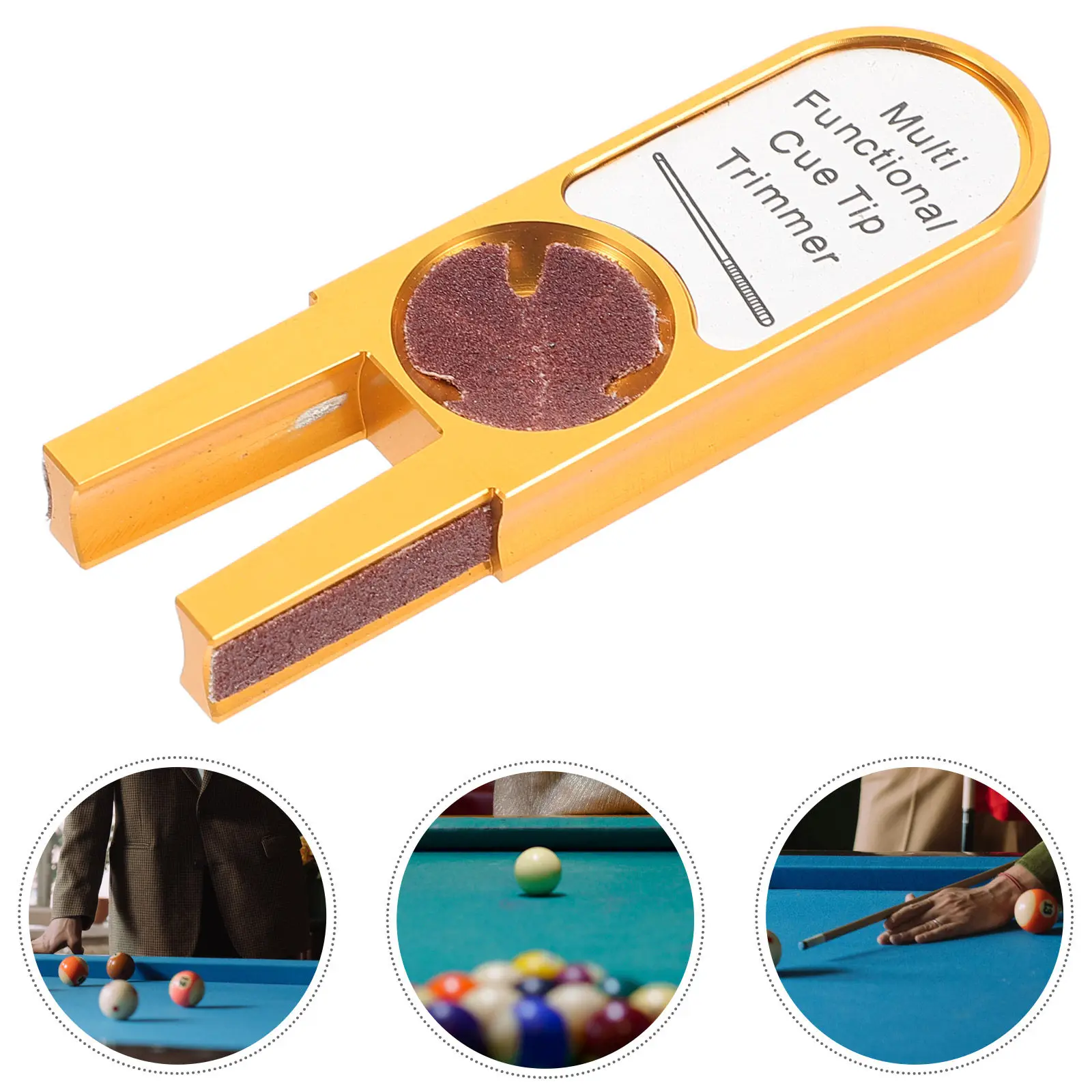 U-Shaped Aluminum Pool Cue Tip Shaper Multifunctional Repair Tool for Billiard Maintenance Cleaner Accessory Kit