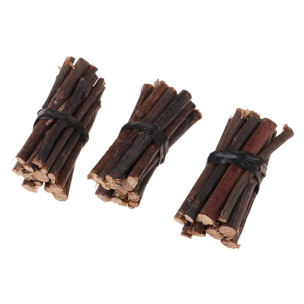 1/12 Dollhouse Miniature Accessories 3 Straps Wooden Sticks Firewood