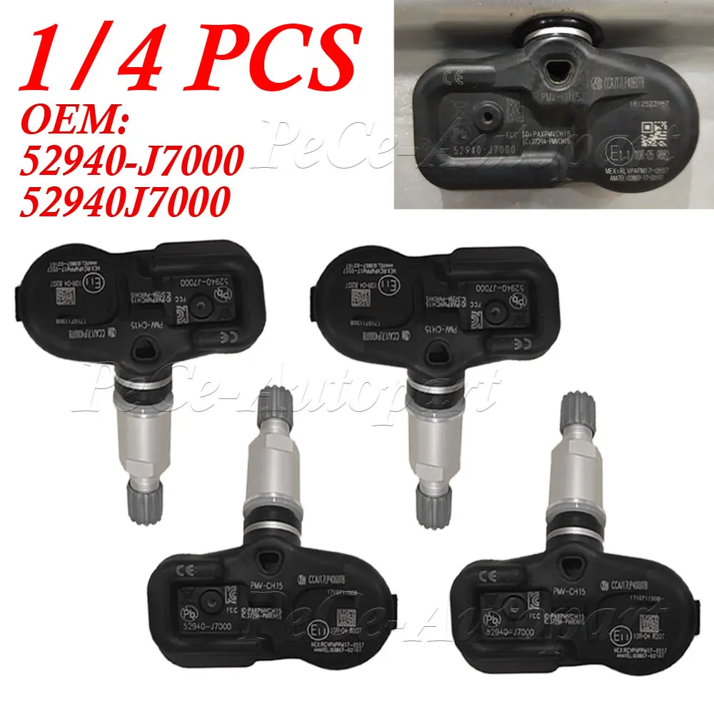 

1/4PCS Replace 52940J7000 PMV-CH15 TPMS Tire Pressure Sensor 52940-J7000 Fit For Kia K3 Forte Ceed 2018- 2023Tpms sensor CH15
