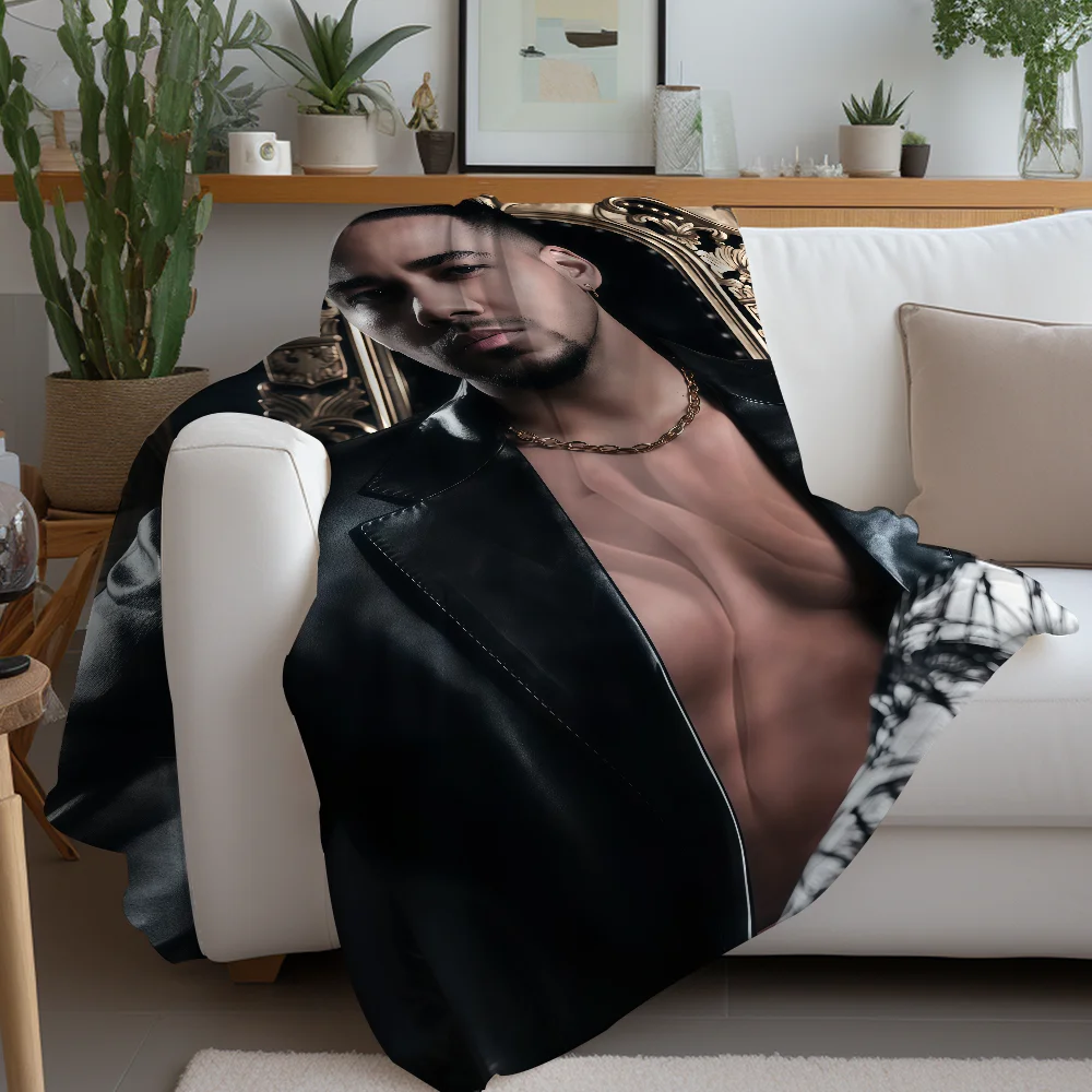 بطانية سانتوس للمغني اللاتيني R-romeo دافئة وناعمة مناسبة لغرفة النوم وغرفة المعيشة والأريكة والسرير والمكتب والسفر والتخييم