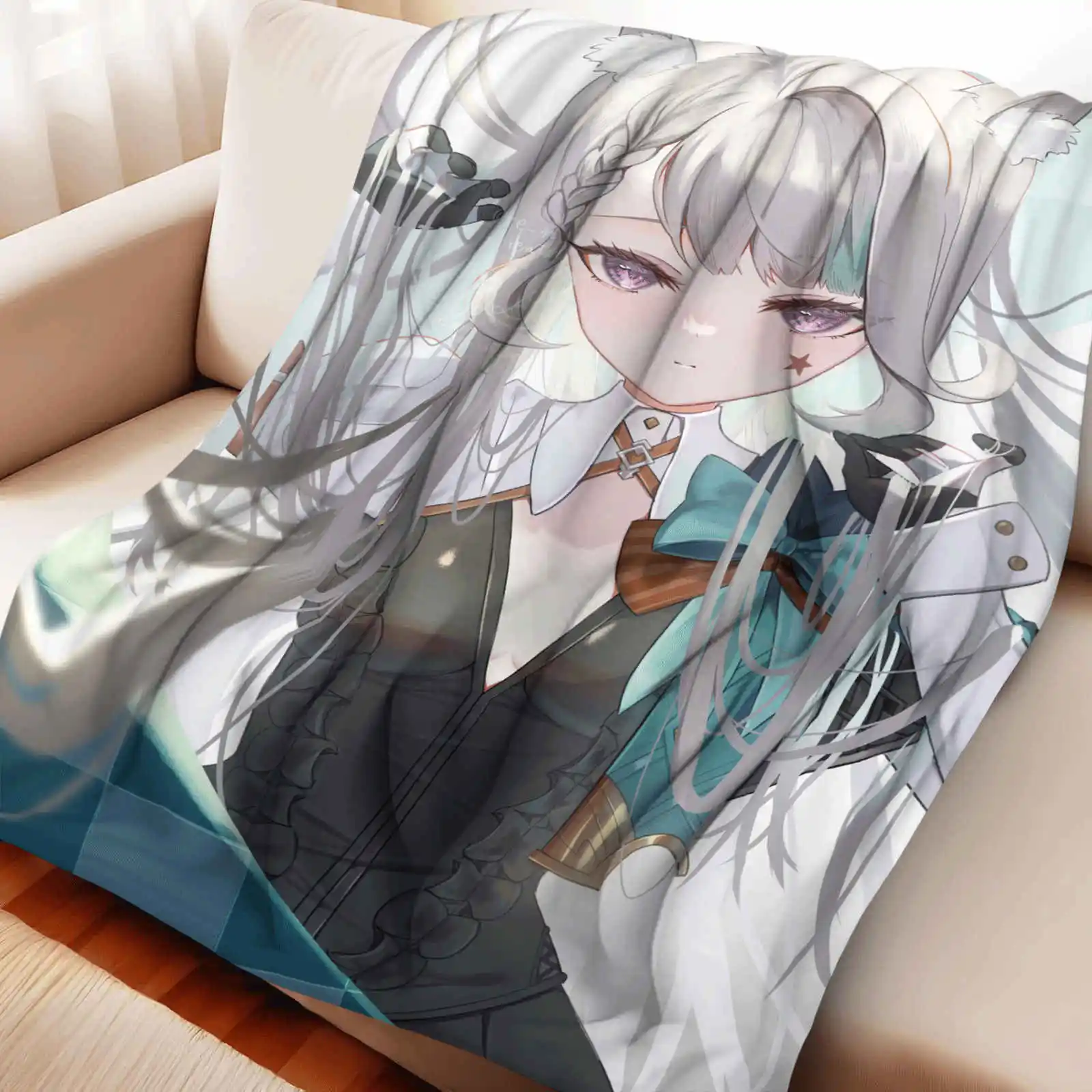 

Genshin Impact Lynette Flannel Blanket Home Office Travel Sofa Nap Portable Blankets