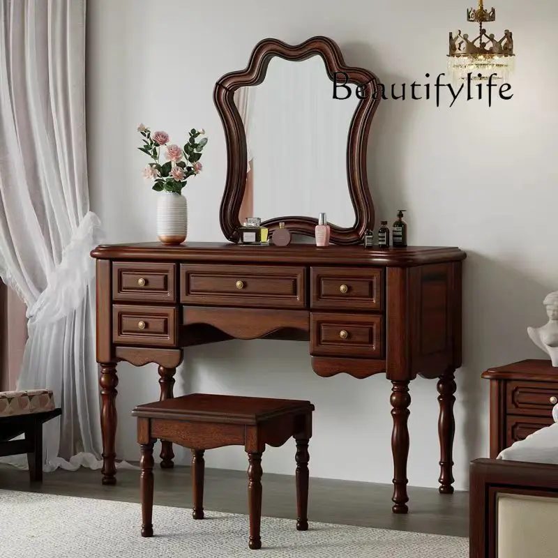 

Modern Luxury Wooden Dresser Drawer Sets Nordic Storage Makeup Dressers Bedroom Mirrors Lounge Make Up Tafel House Accessories