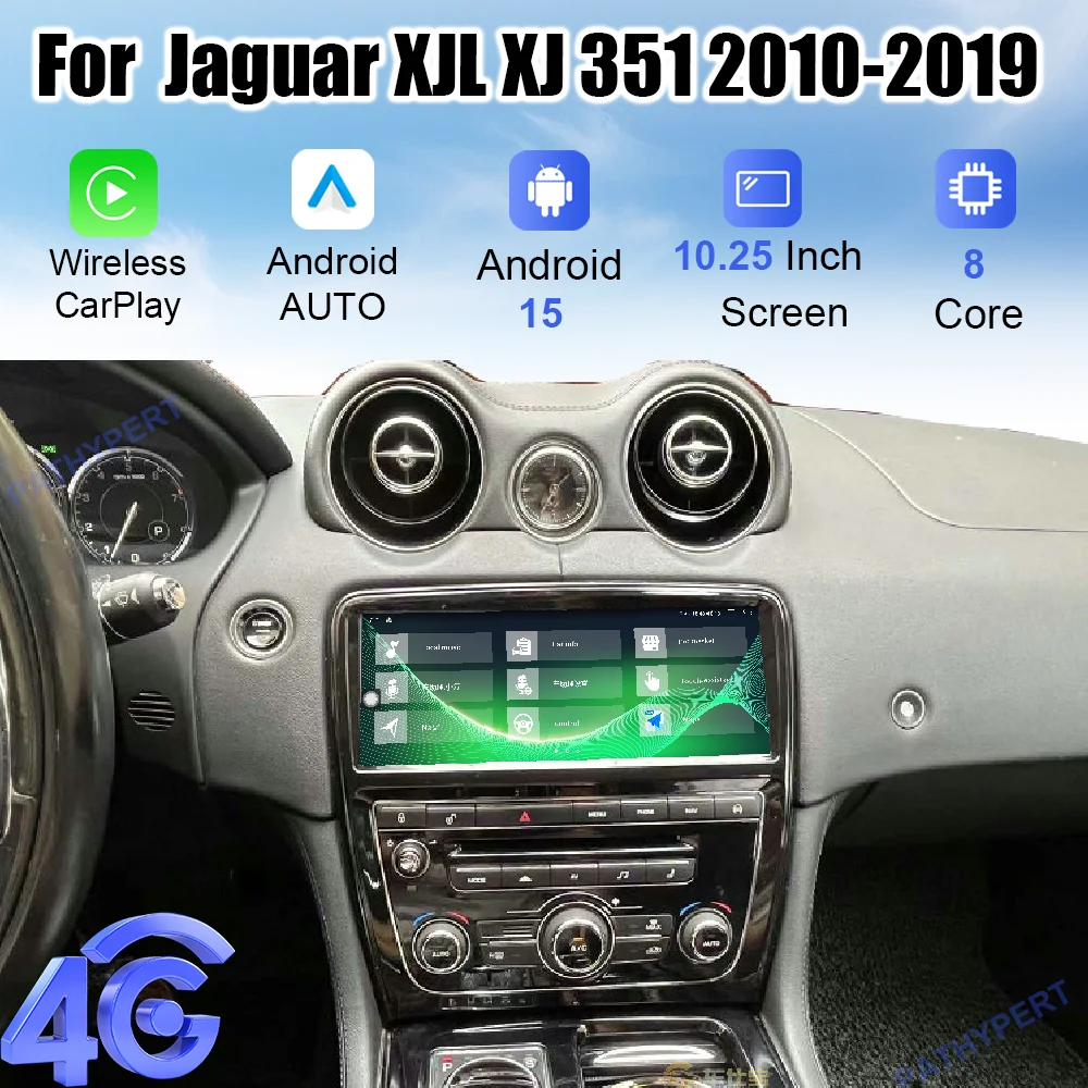 

Android 15 For Jaguar XJL XJ 351 2010-2019 Car Radio Carplay Multimedia Player GPS Navigation Head Unit Stereo Bluetooth 4G FM