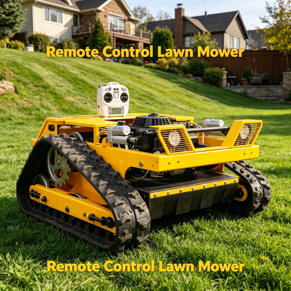

Remote Control Lawn Mower Outdoor High Efficiency Robust Structure Trimming All Terrain Efficient Work User Friendly