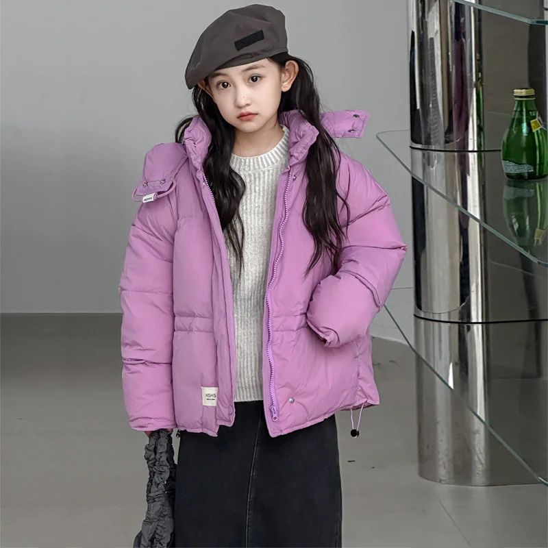 

Girls Down Coat Overcoat Jacket Windbreak Outerwear 2024 Black Thicken Winter Warm Snowsuits Christmas Gift Children's Clothing