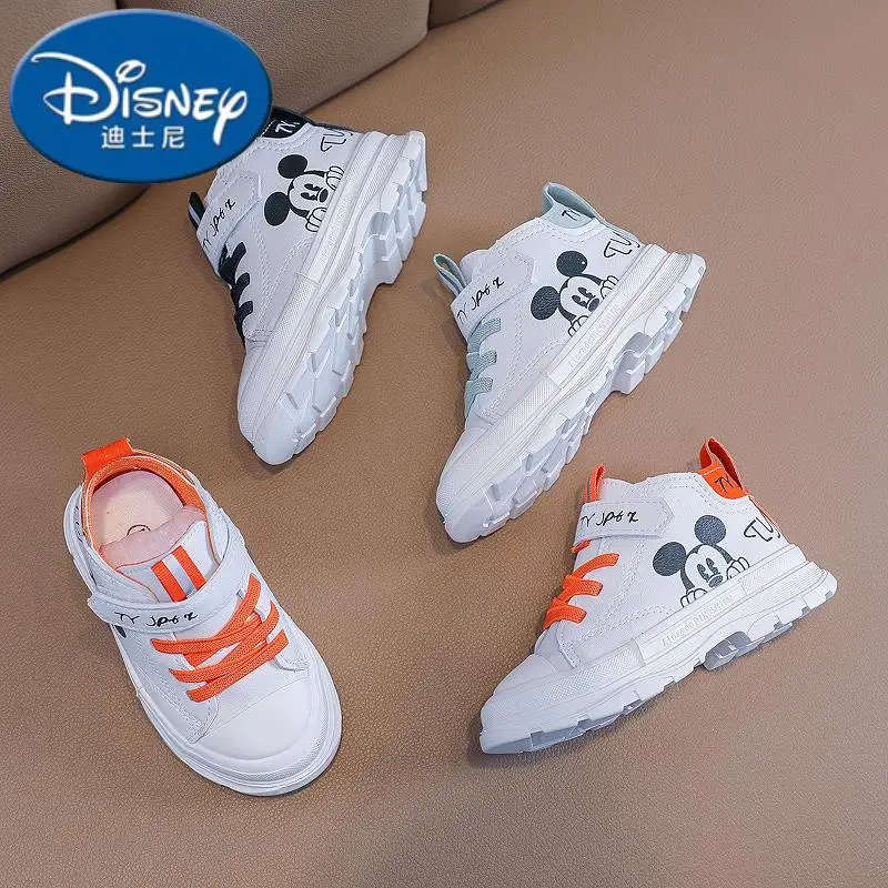 Disney Mickey Shoes Children Sport Shoes Kids Tennis Shoes Fashion Short Boots Tide Casual Sneakers Toddler shoes Size 21-30