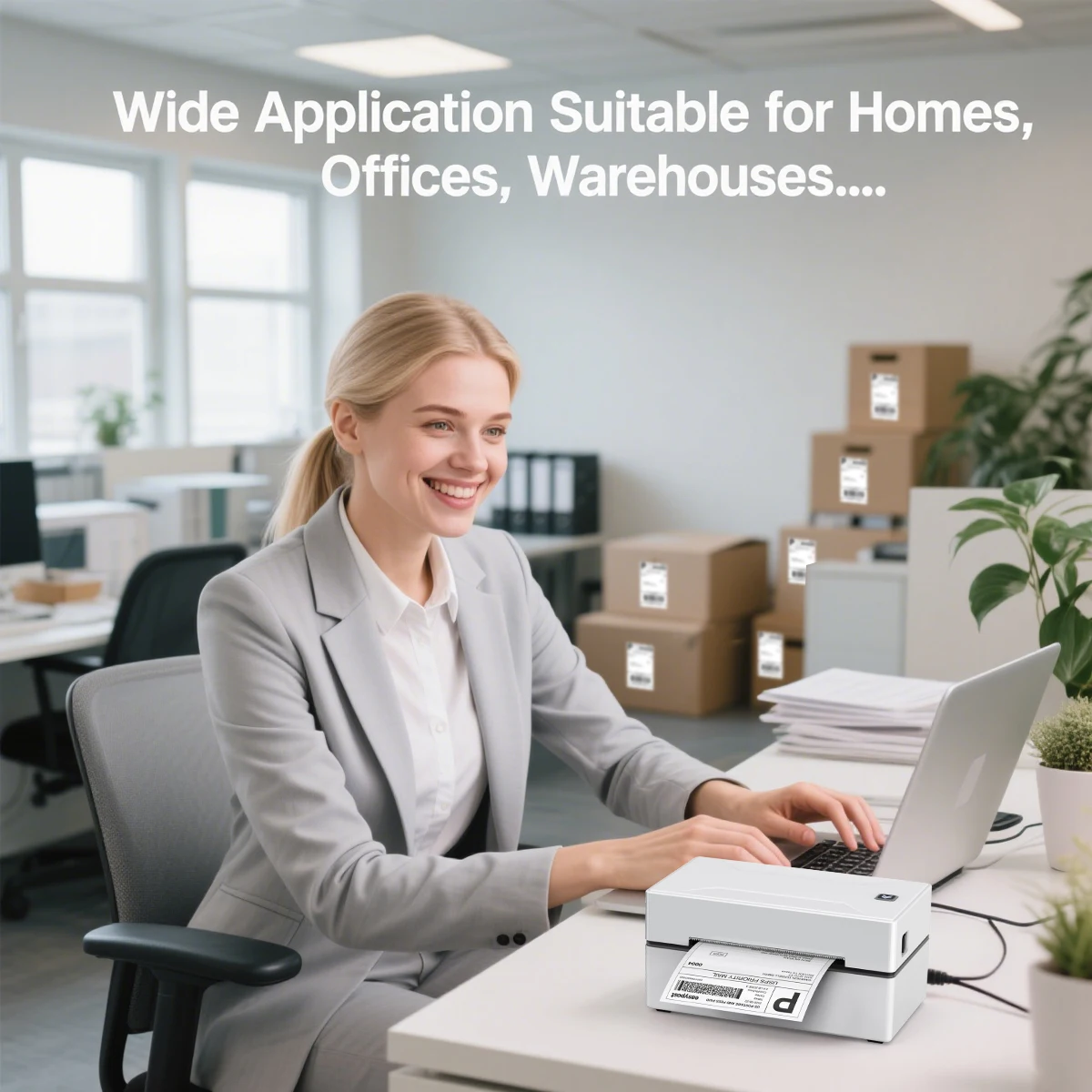 Marklife Portable Thermal Printer D100 White Wireless Bluetooth Shipping HD Printer Compatible with iPhone Android Mac Window