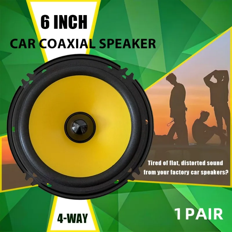 2PCS 6 Inch Car Speakers 600W 4-Way Universal Automotive Audio Music Stereo Subwoofer Magnetic Car HiFi Coaxial Speaker