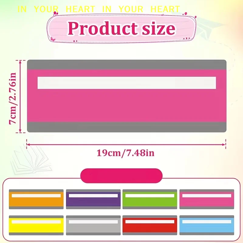 【X】8Pcs Large Size Guided Reading Strips Highlight Overlays Multicolor Reading Tracking Rulers For Dyslexics Bookmarks