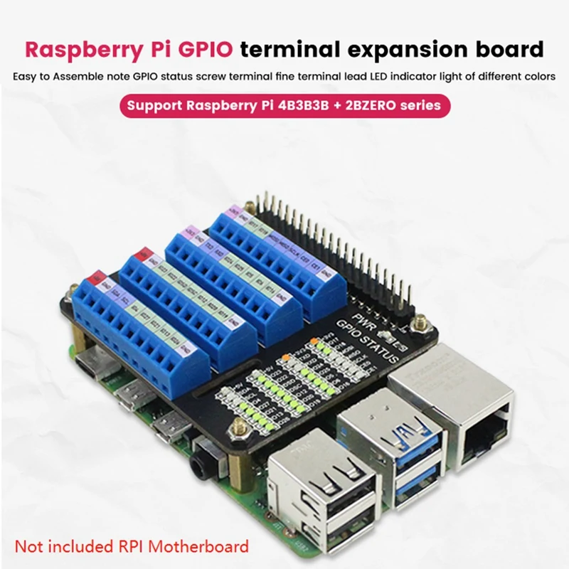 Para raspberry pi gpio placa de extensão terminal chapéu para raspberry pi 2b/3b/3b +/4b/zero/zero w módulo interface gpio