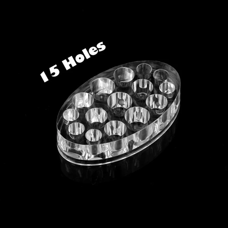 

15 Holes Multisize Acrylic Tattoo Pigment Oval Cups Stand Holder Permanent Makeup Accessories Tattoo Ink Caps Storage Container