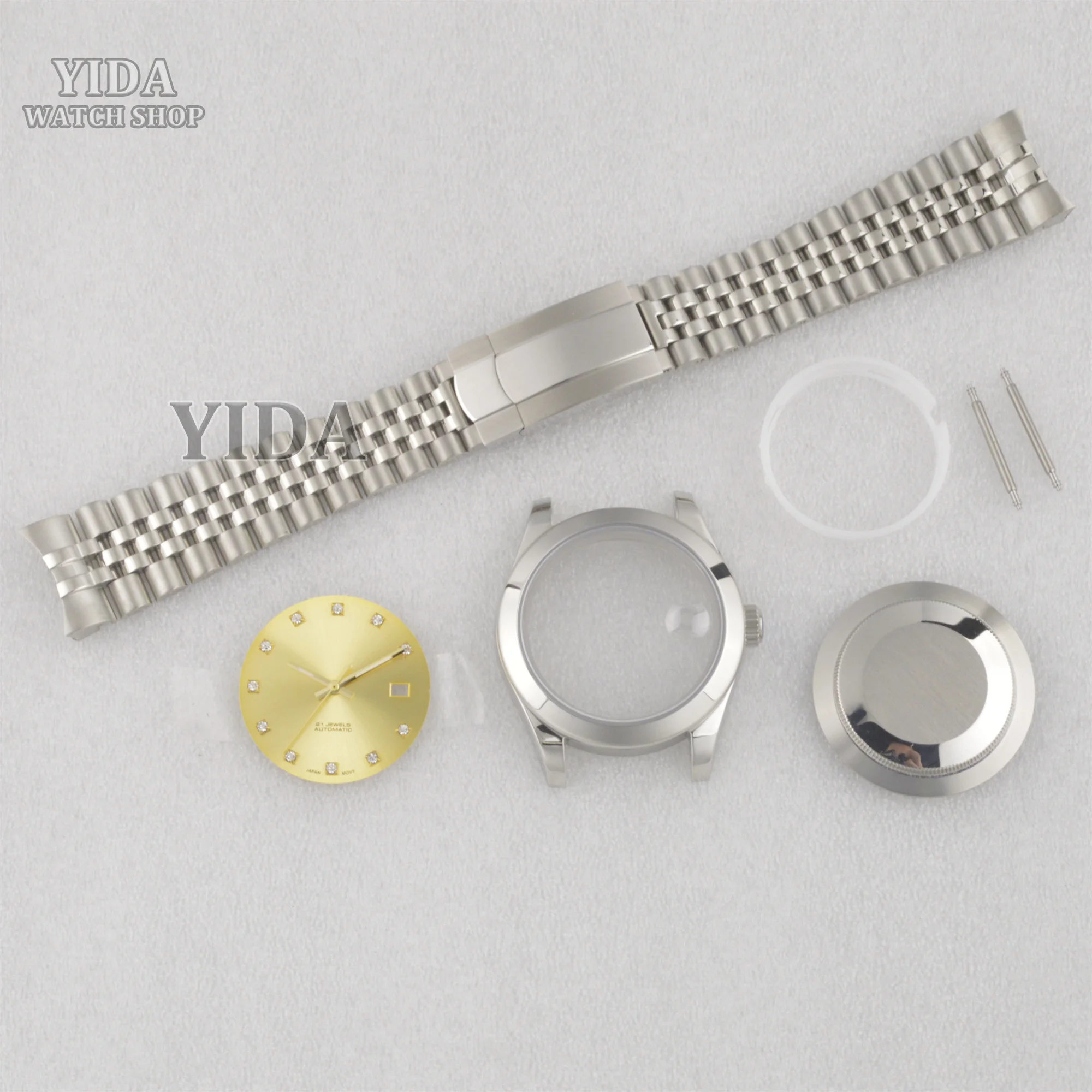 41MM Watch Case Stainless Steel Watchcase Band 31MM Dial Sapphire Crystal For DATEJUST NH35 NH36 Movement 100M Waterproof Parts