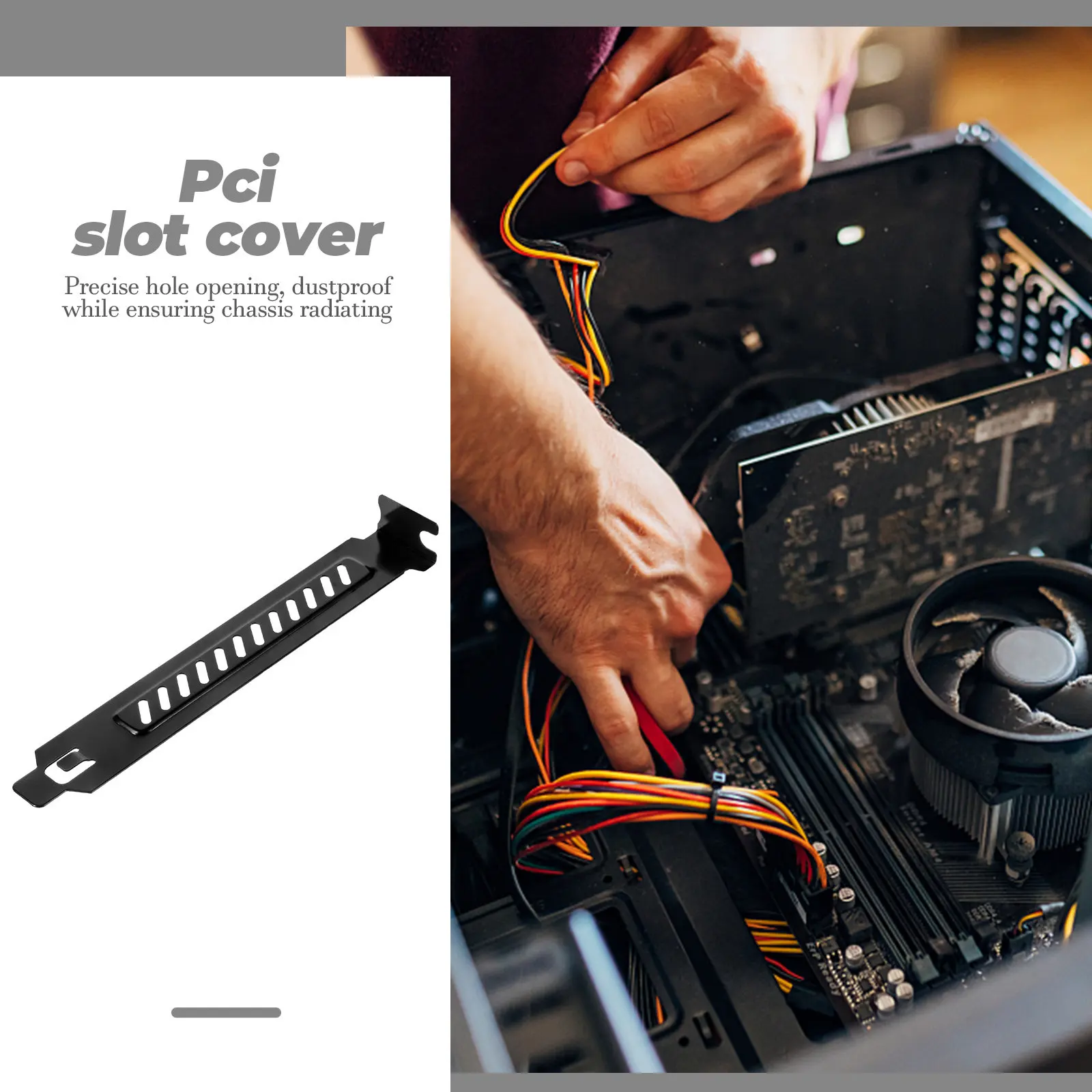 20Pcs Pci Slot Cover Ventilation Deflector Proof Expansion Blank Plate Computer Case Dustproof Slot Cover Cooling Bracket