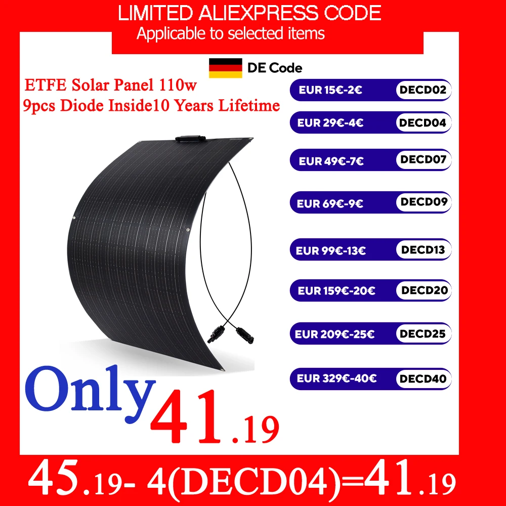 JINGYANGPV Flexible Monocrystalline Solar Panel