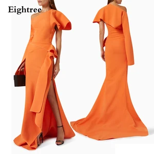 Eighree-a Schulter gekleidet aus Satin, Meerjungfrau Matt, sexy Abschlussballkleider, formelle Kleider, Langarm, Promi-Nacht, Orange 8 Hauptverkäufe Laranja Abschlusskleid - №2