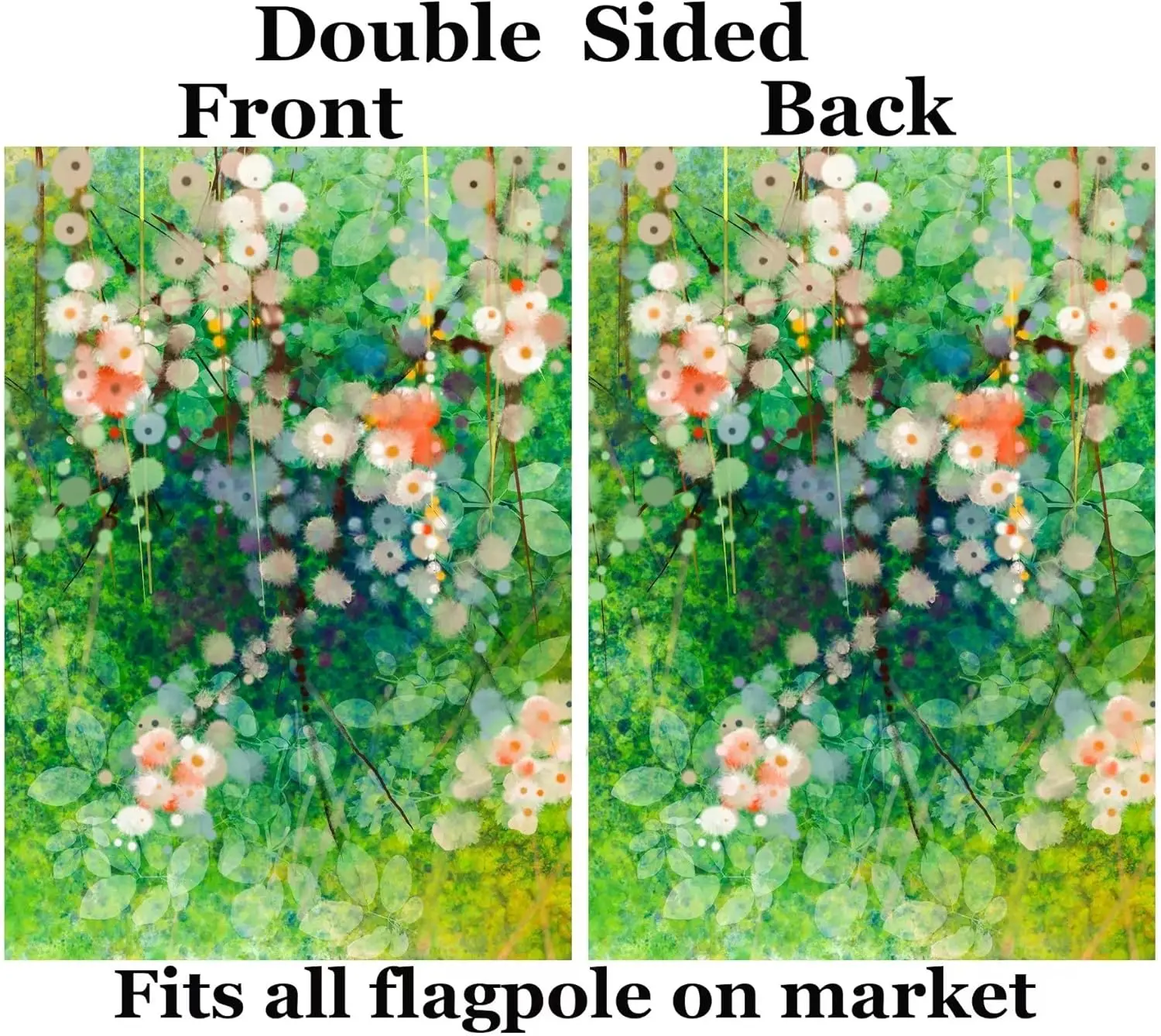 Watercolor Abstract Colorful Floral Flowers Green Spring Summer Seasonal Garden Yard Flag 12