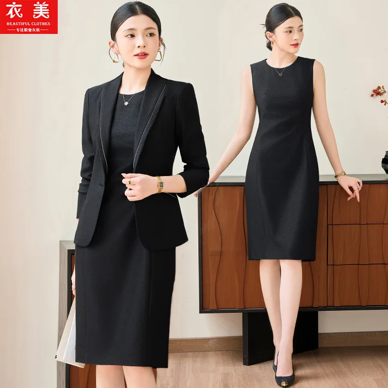 Costume rose pour femmes, vêtements de cérémonie professionnels, pour Salon de beauté, réception, vêtements de travail, veste, nouvelle collection 2025