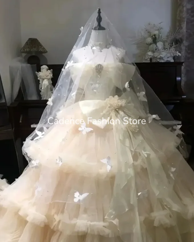 Exquisite White Wedding Dress Off-the-Shoulder Medieval Beaded vestidos de novia boda Layered Vintage Bridal Gown Customized