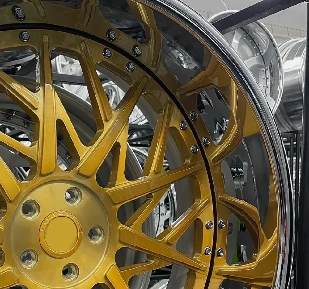 18 20 นิ้ว chrome barrel gold face จานลึกขอบอลูมิเนียมเว้าลึกปลอมแปลงล้อ 5x114.3