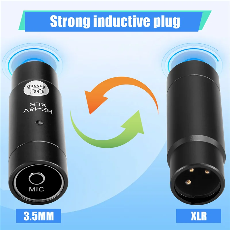 B47C Phantom Power Adapter Mikrofon System Audio Mixer Für Kondensator Mikrofon 48V XLR Mic Adapter 3,5 Mm