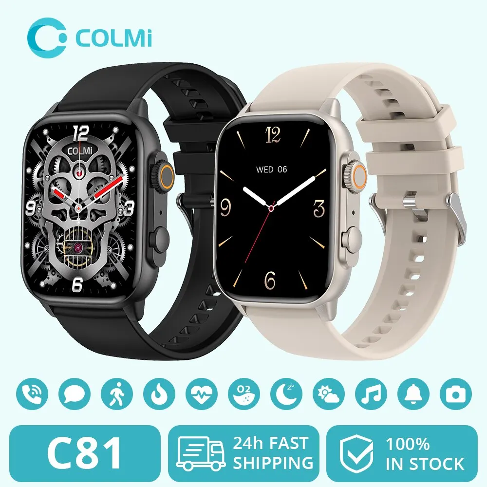 COLMI C81 2.0 Inch AMOLED Smartwatch Support AOD 100 Sports Modes IP68 Waterproof Smart Watch Men Women PK Ultra Series 8