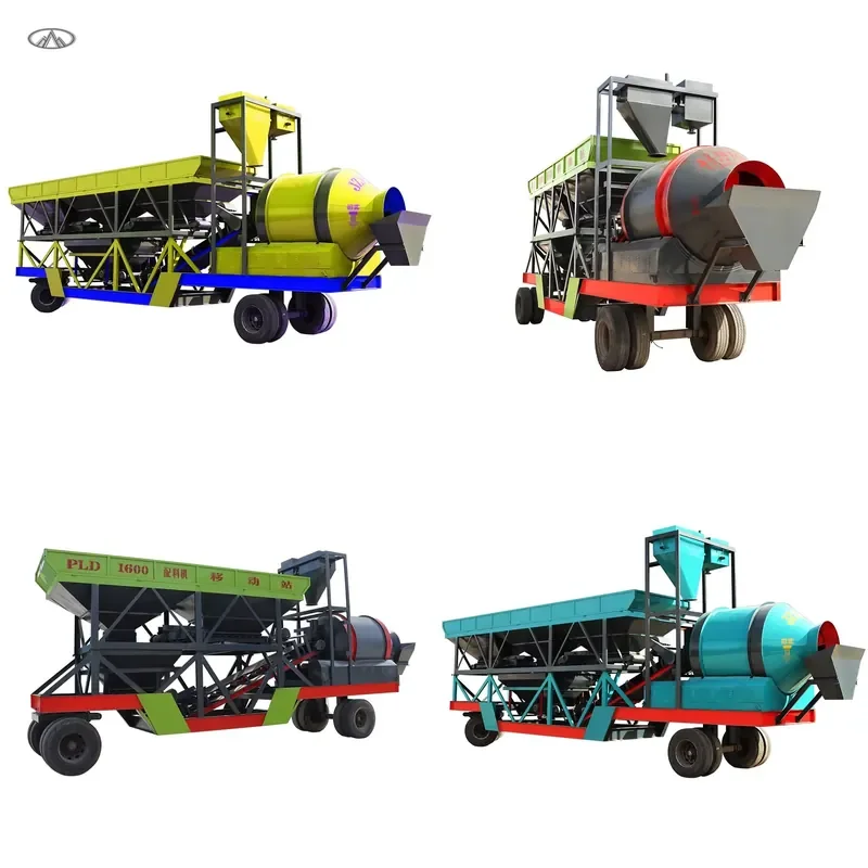 Crusher New Condition 25-100m3/h Mobile Ready Mix Concrete Batch Plant Portable Mobile Concrete Drum Batching Plant