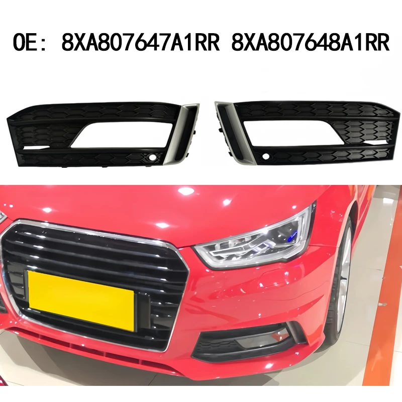 Car Fog Light Frame Front Bumper 8XA807647A1RR 8XA807648A1RR all black For Audi A1 Sline S-line Sport 2016 2017 2018